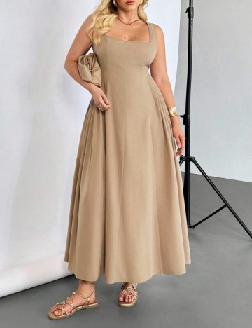 Rochie maxi Shein Curve+, bej