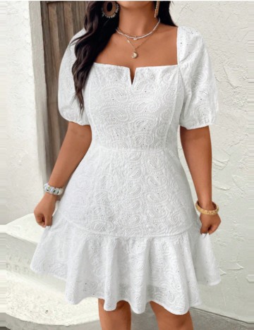 Rochie mini Shein Curve+, alb