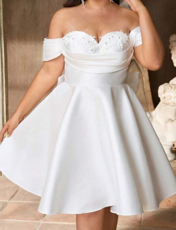 Rochie mini Shein Curve+, alb