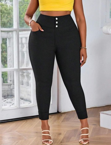 Pantaloni Shein Curve+, negru
