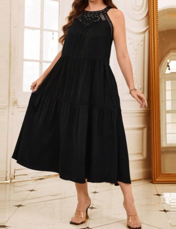 Rochie midi Shein Curve+, negru