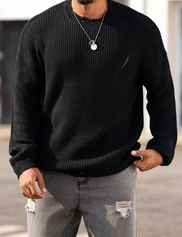 Pulover Shein MANFINITY, negru