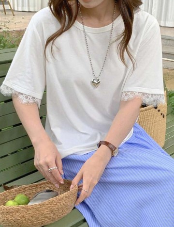 Tricou Shein Curve+, alb