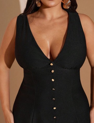 Rochie midi Shein Curve+, negru