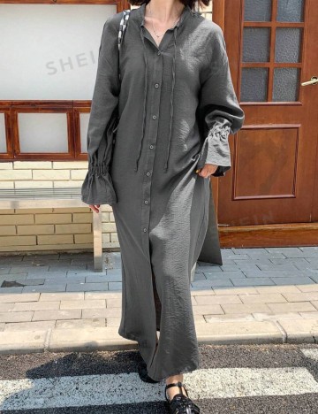 Rochie tip cămașă Shein, gri