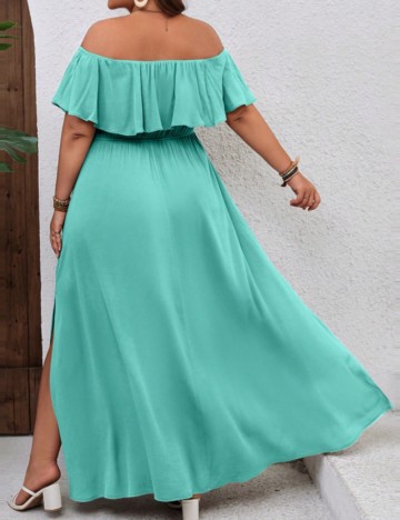 Rochie maxi Shein Curve+, turcoaz