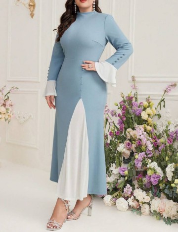 Rochie midi Shein Curve+, albastru