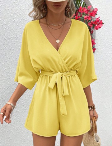 Salopetă scurtă Shein, galben