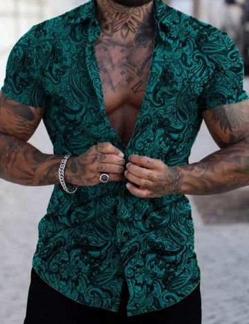 Cămașă cu m&acirc;necă scurtă Shein, mix culori