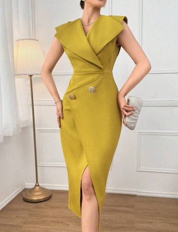 Rochie midi Shein, galben