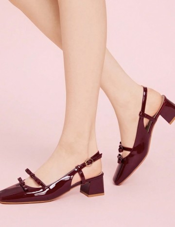 Pantofi cu toc Shein CUCCOO, vișiniu