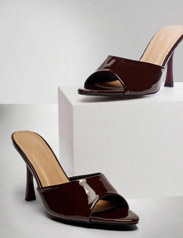 Saboți cu toc Shein, maro