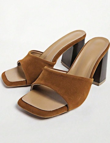 Saboți cu toc Shein, maro