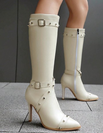 Cizme cu toc Shein, bej