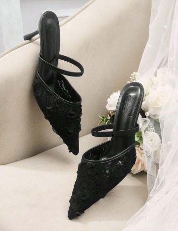 Pantofi cu toc Shein CUCCOO, negru
