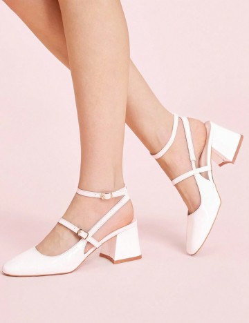 Pantofi cu toc Shein, alb
