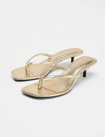 Saboți cu toc Shein, auriu