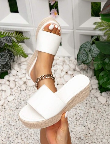 Saboți cu platformă Shein, alb