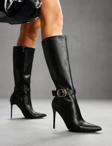 Cizme cu toc Shein CUCCOO, negru