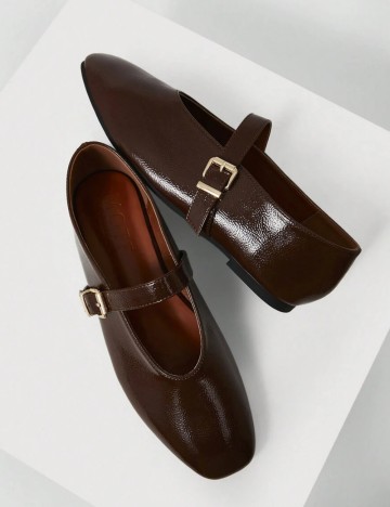 Pantofi Shein MOTF, maro