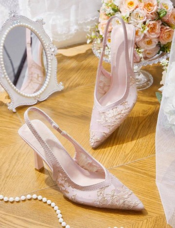 Pantofi cu toc Shein, roz