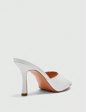 Saboți cu toc Shein, alb