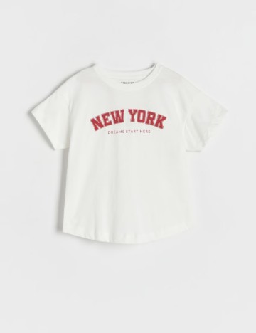 Tricou RESERVED, crem