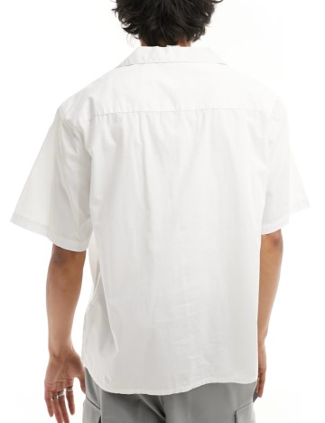 Cămașă cu m&acirc;necă scurtă ASOS, alb