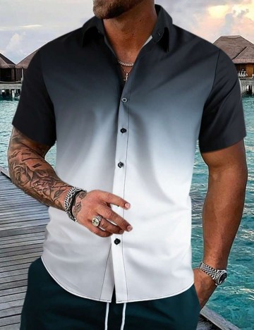 Cămașă cu m&acirc;necă scurtă Shein, mix culori