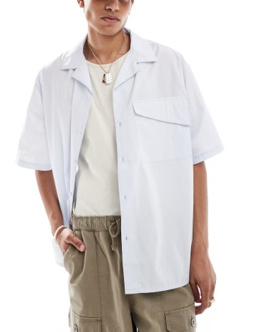 Cămașă cu m&acirc;necă scurtă Collusion, albastru