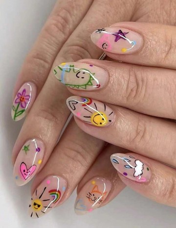 Set Unghii false Shein, mix culori