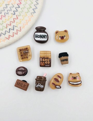 Set accesorii pentru crocs Shein, maro