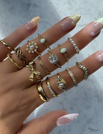 Set inele Shein, auriu