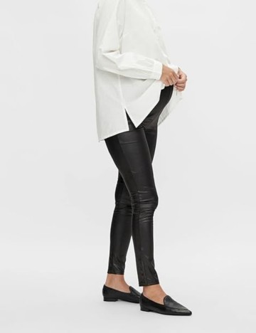 Colanți imitație piele Mamalicious, negru