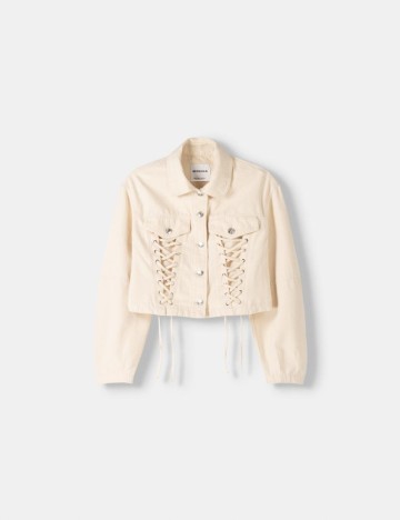 Jachetă Bershka, crem