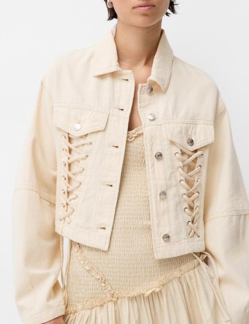 Jachetă Bershka, crem