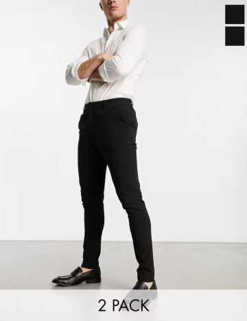 Set Pantaloni ASOS, negru