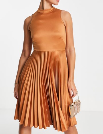 Rochie midi ASOS, cărămiziu