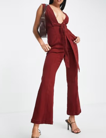 Salopetă de blugi ASOS, vișiniu