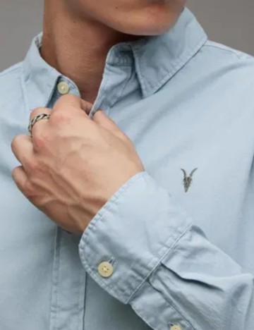 Cămașă Allsaints, albastru