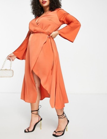 Rochie midi ASOS, cărămiziu