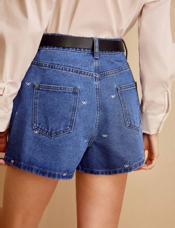 Pantaloni scurți de blugi Shein, albastru