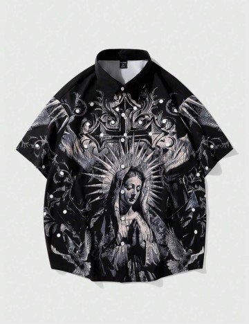 Cămașă cu m&acirc;necă scurtă Shein, mix culori