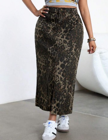 Fustă de blugi Shein Curve+, mix culori