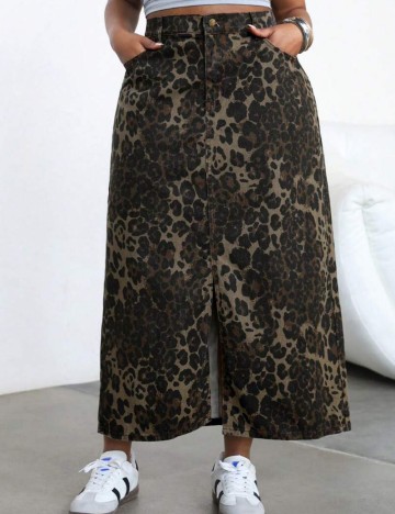 Fustă de blugi Shein Curve+, mix culori