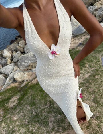 Rochie maxi Shein, crem