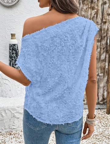 Cămașă cu m&acirc;necă scurtă Shein, albastru