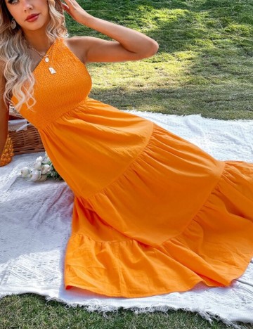 Rochie maxi Shein, portocaliu