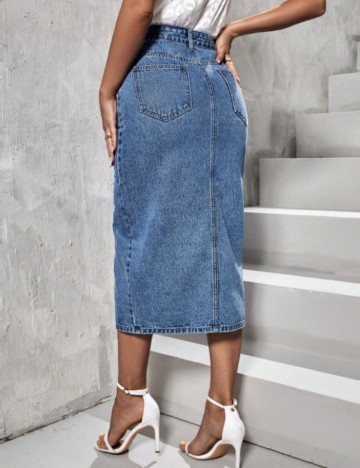 Fustă midi Shein, albastru