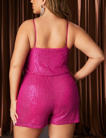 Salopetă scurtă Shein Curve+, roz